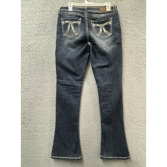 Seven 7 Jeans Womens 10 Blue Racker Slim Pockets Sticthing Flared - Picture 9 of 12